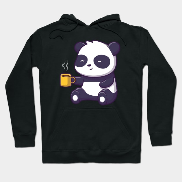 Cute panda sitting and drinking tea Hoodie by Catalyst Labs